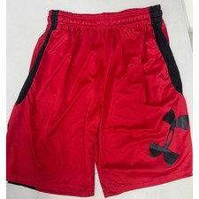 Under Armour Boys YXL 18/20 Perimeter Basketball Shorts Red Black HeatGear