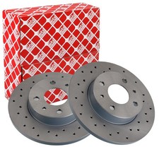 2x FEBI BREMSSCHEIBEN 240mm GELOCHT HINTEN passend für ABARTH 500 500C | 107724