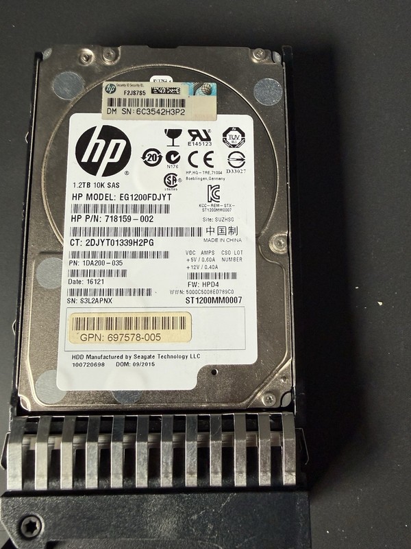 HPE 1.2TB 10K SAS 2.5" Hot Swap Internal Server Drive EG1200FDJYT 718159-002 HDD