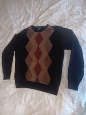 Dockers Classic Fit Brown Argyle Soft Comfort Touch Crewneck Sweater Sz M Men