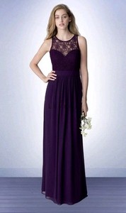 Bill Levkoff Bridesmaid Dress Maroon Formal Gown Sleeveless Sweetheart Chiffon