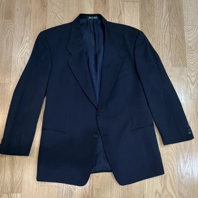 Mani Giorgio Armani Men's 42R Black Jacket Blazer 100% Wool Made In Italy