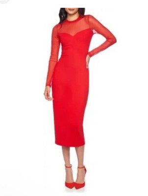 Susana Monaco Women s Long sleeve Bodycon Dress Perfect Red  NWT - Small Holiday