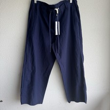 NWT Eileen Fisher Navy Organic Cotton Drawstring Ankle Pants Size M