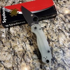 New Spyderco Para 3 Blade HQ Exclusive Jade G10 M4 DLC C223GM4PBK Rare!