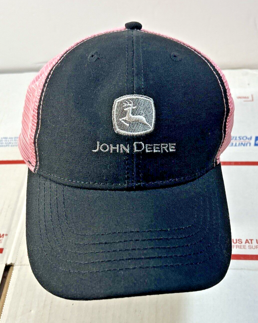 PONY Cappello donna John Deere rosa nero coda di cavallo apertura nuovo con etichetta spedizione veloce