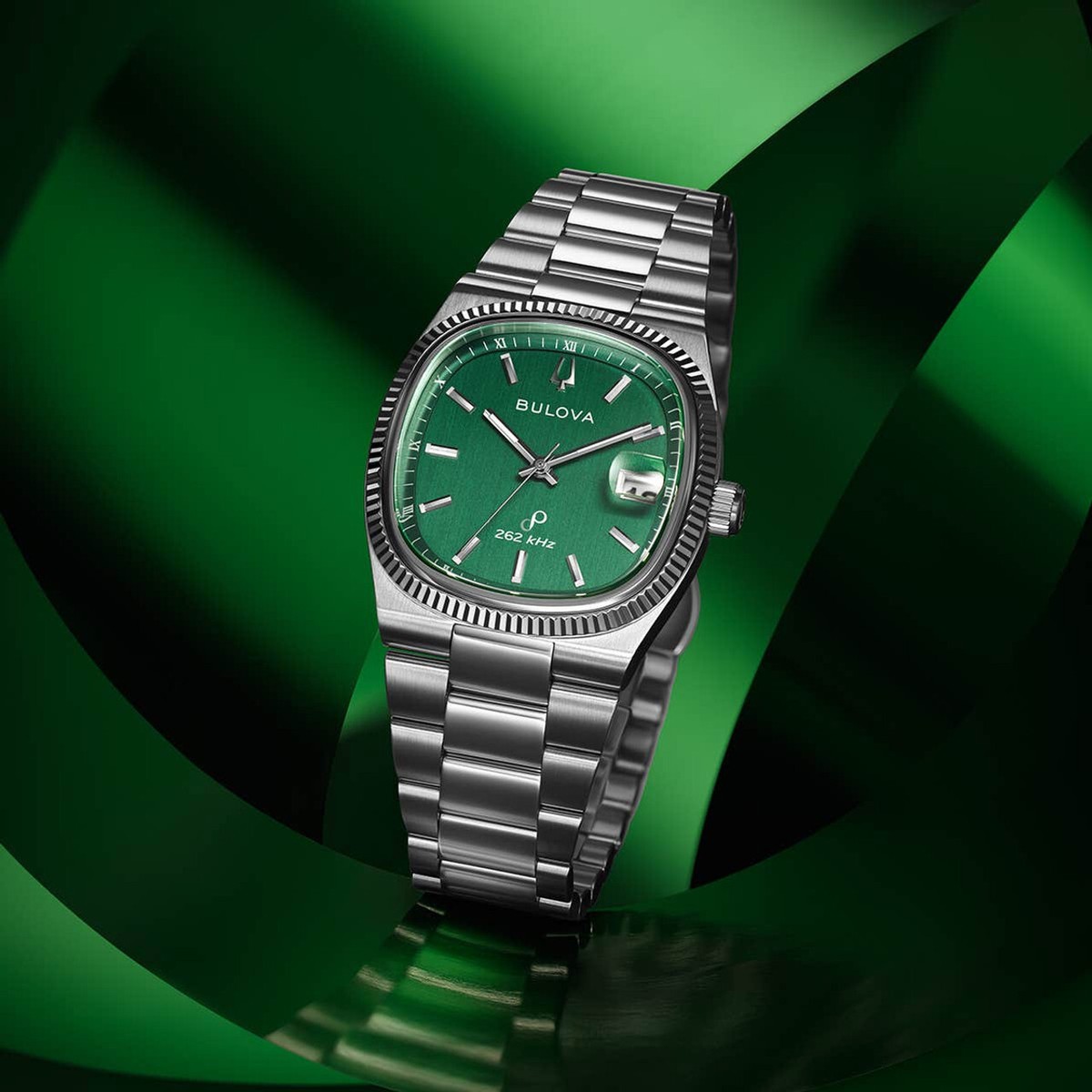 Bulova 96B439 Super Seville Quartz Sapphire Green Dial Stainless