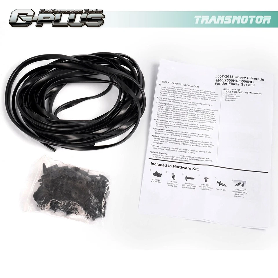 Подходит для 07–13 Chevy Silverado 1500/2500HD/3500HD расширители крыльев в заводском стиле - Изображение 3 из 4