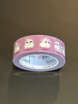 New Simply Gilded Purple Ghosts Halloween Holiday washi tape roll 15 mm