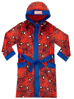Spiderman Morgenmantel Kinder Jungen 2 3 4 5 6 7 8 9 10 11 12 Jahre Kapuze Web rot