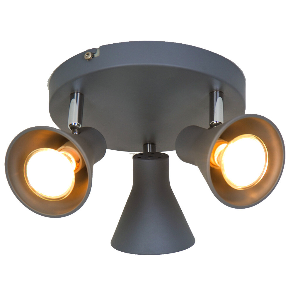 Plafonnier LED Carter en métal gris pour illuminer votre cuisine moderne