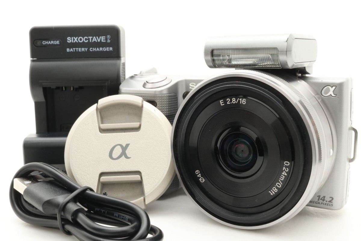 Sony Alpha NEX-5 Silver Mirrorless Digital Camera 16mm F2.8