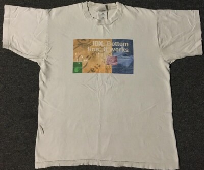 Vtg IDX Software Faded Distress Shirt S Internet Vaporwave Grunge Apple 90s Y2K