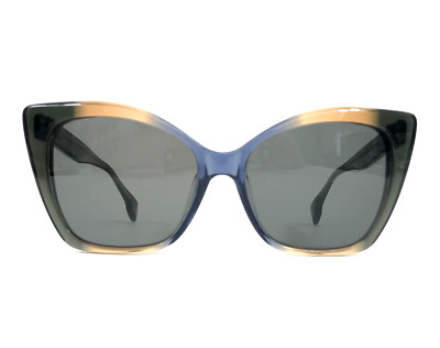 State Optical Sunglasses Grand Harvest Sky Deep Sea Green Cat Eye w Gray Lenses