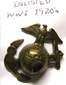U.S. Marine Corps Officer Cap Badge Insignia,ww1 -1920s