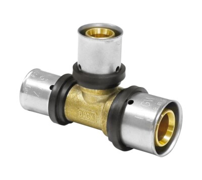 Pipetec Pressfitting Mehrschichtverbundrohr T-Stück Reduziert 16 20 26 / TH U