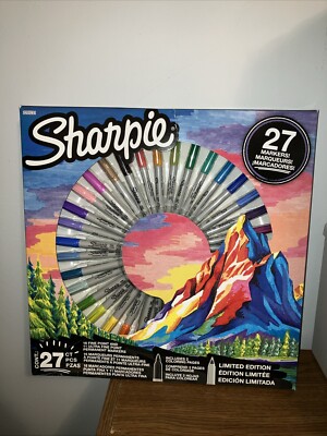 New Sharpie Permanent Markers 27 Colors Limited Edition Gift Collection Rainbow