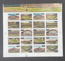 US 3510-3159 34c Legendary Playing Fields unused sheet of 20 never hinged 2001