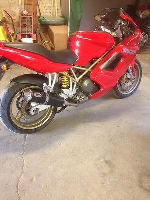 Ducati ST2 96-2003 Black round GP Outlet ROAD-LEGAL Motorbike Exhaust Cans