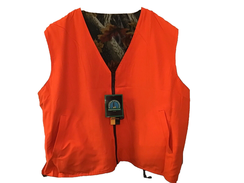 Master Sportsman Hunting Vest 5X Mens Reversable Camo Orange Front Pockets NWT - Picture 2 of 5