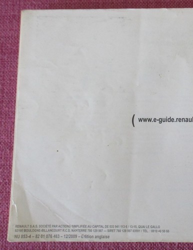 RENAULT CLIO (2009 - 2012) OWNERS MANUAL - HANDBOOK WITH 2 SERVICE STAMPS - Picture 5 of 9