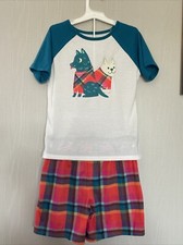 Cat  Jack Set Sleep Set 2 Small 6/7 Short Sleeve Plaid Shorts Dogs