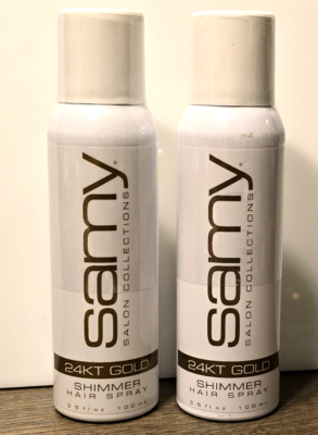 #ad #ad samy 24KT Gold Shimmer Hair Spray x2 SEALED NEW 3.5 oz Cans Hair Glitter $38.00