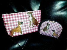 Pretty in Pink Boxer Dog Coin Purse & makeup bag 2 pc earbud pouch new Free Ship