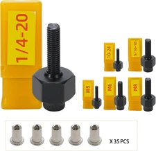 HIFESON Hand Rivet Nut Tool,Handy Rivnut Tool - Metric & SAE with 30Pcs Steel Ri