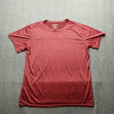 Real Essentials Shirt Men Extra Large Red Breathable Workout Short Sleeve Causal