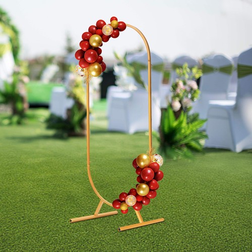 Gold Metal Balloon Arch Stand Kit Wedding Birthday Party Backdrop Frame w/ Base