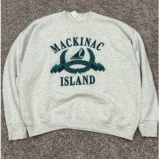VTG Fruit of the Loom Mackinac Island Michigan Sweatshirt Graphic XL 25 x 25