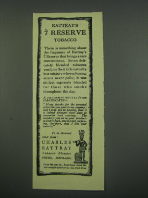 1949 Rattray's 7 reserve tobacco Ad