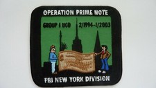 FBI PATCH:  OPERATION PRIME NOTE - NEW YORK 1994-2003 - GREEN VERSION - #10/100