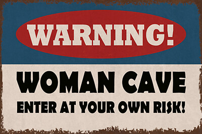 Blechschild 18x12 warning women cave your own risk Wand Deko Bar Kneipe Sammler
