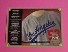 2000 Upper Deck Victory Contest Entry Card 1968 Don Drysdale LA Dodgers Jersey 