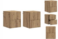 Nachttisch HäNgend 2Er Set Nachtschrank Artisan-Eiche 34,5X33X40 Cm