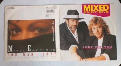 Mixed Emotions - You want Love/Just For You 2 x 7'' Single Set, Vinyl, 1986/1988