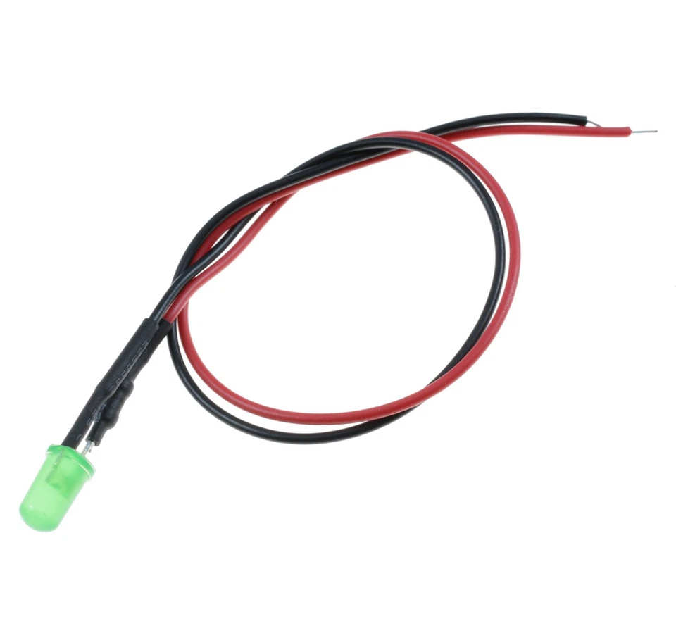 Grüne Streulinse vorverdrahtet 5mm LED 20cm 12V - Bild 1 von 1