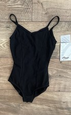 Capezio Classic Princess Camisole Leotard Girls Black Size Medium New With Tags