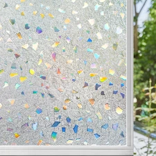 Window Privacy Film,Stained Glass Frosted Window Film,Decorative 3D Vin
