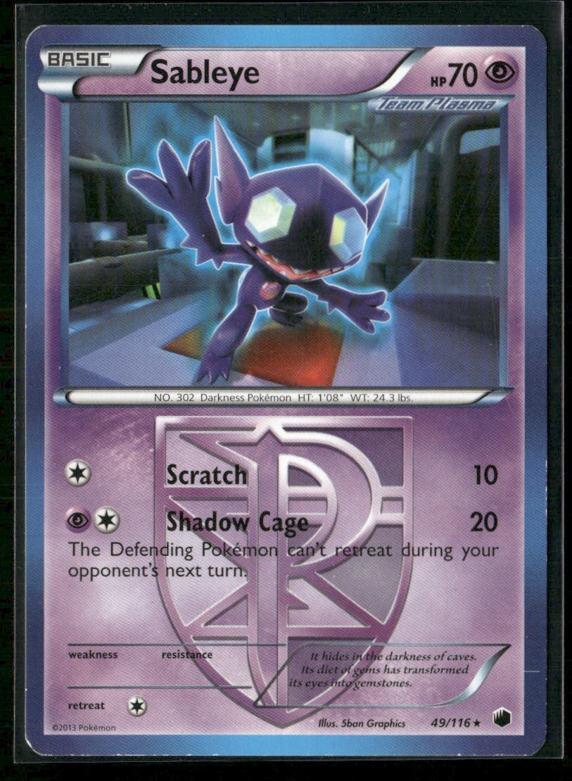 Sableye (Team Plasma) Plasma Freeze 49/116 Regular LP