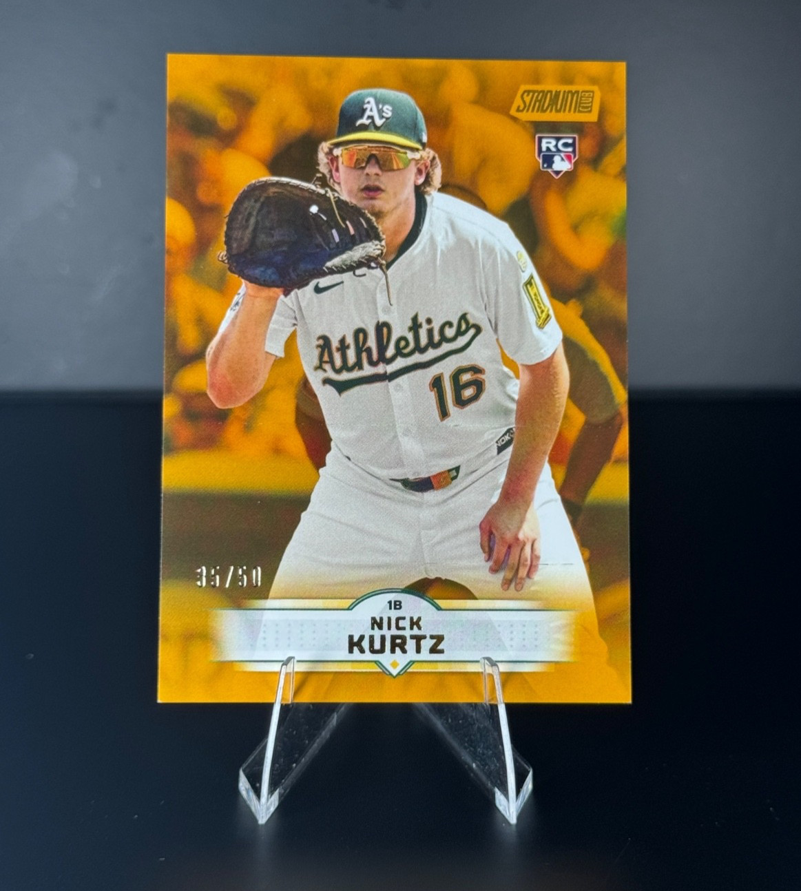 2025 Topps Stadium Club - Nick Kurtz RC Athletics #9 Gold /50 Rookie A's SSP