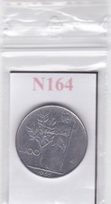 N164 Moneta Coin ITALIA Repubblica Italiana 100 Lire Minerva 1965