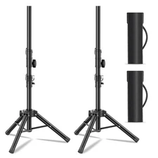 Small Speaker Stands 2 Pack, 24-50 Inch Height Adjustable Speaker Tripod Stan...