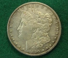 1890-CC Carson City high grade cleaned near uncirculated Morgan Silver Dollar