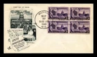 DR JIM STAMPS US COVER WISCONSIN CENTENNIAL FDC SCOTT 957 BLOCK OF 4 ADDRESSED