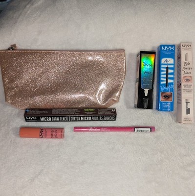 NEW NYX Lot Festival Rav Makeup Cosmetic Bag Gift Set Eyeliner Butter Gloss Brow