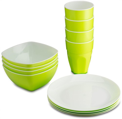 Reusable Plastic Dinnerware Set (12pcs) – Ideal For Kids. Fancy Hard Plastic ... - Picture 3 of 3