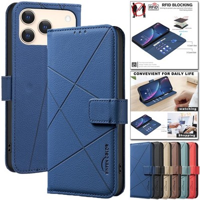 For iPhone 17e 16e 15 14 13 12 11 Pro Max 8 Plus Leather Flip Wallet Case Cover